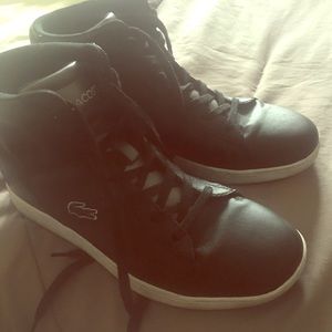 lacoste black high tops